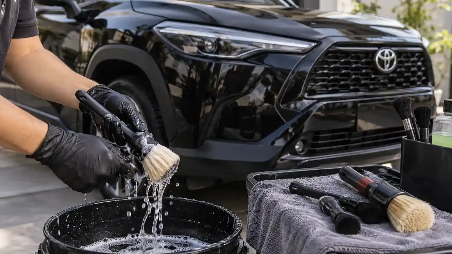 Cara membersihkan dan merawat kuas detailing mobil agar tetap bersih