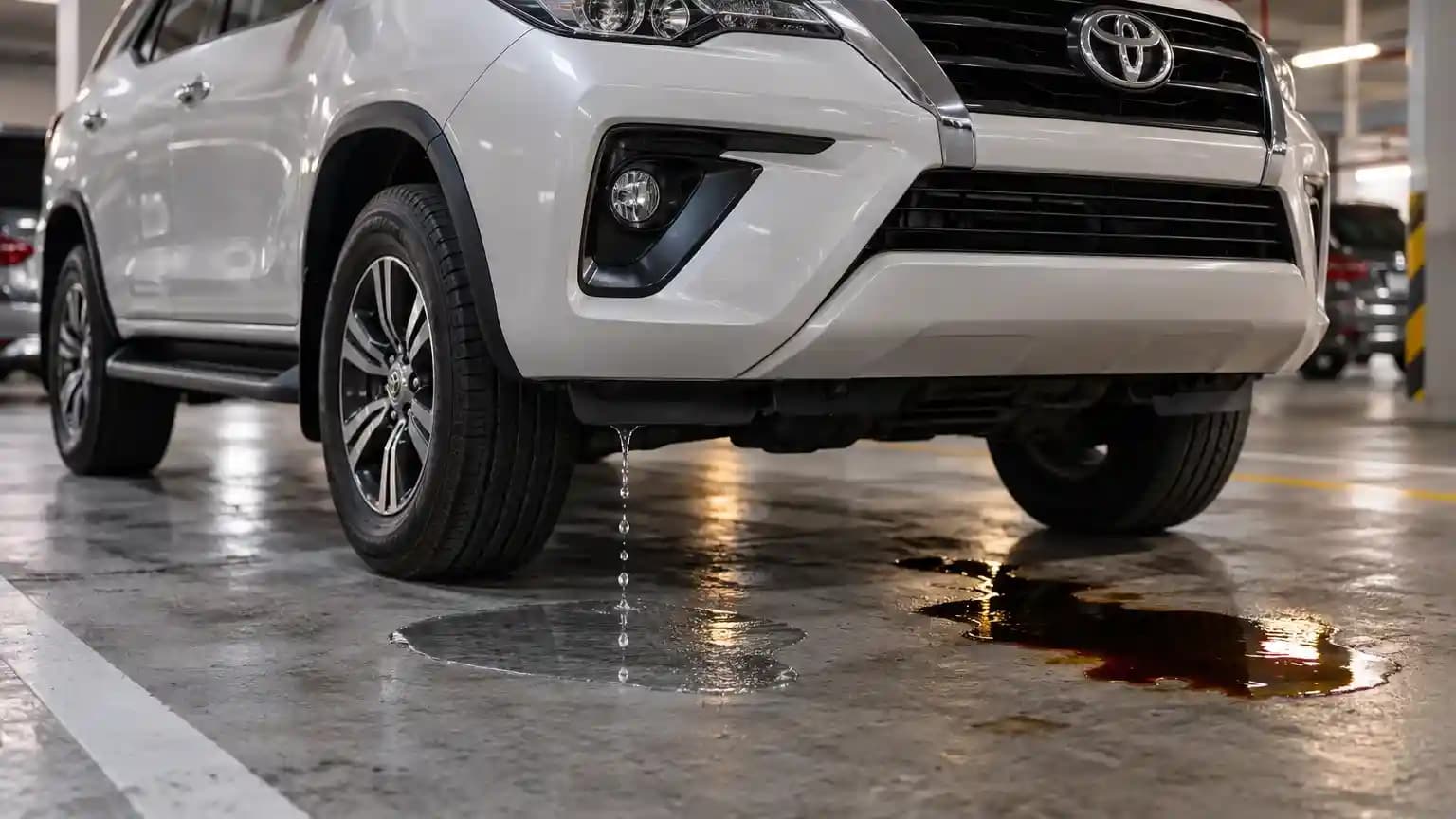 Cara membedakan tetesan air AC dan kebocoran cairan di bawah mobil