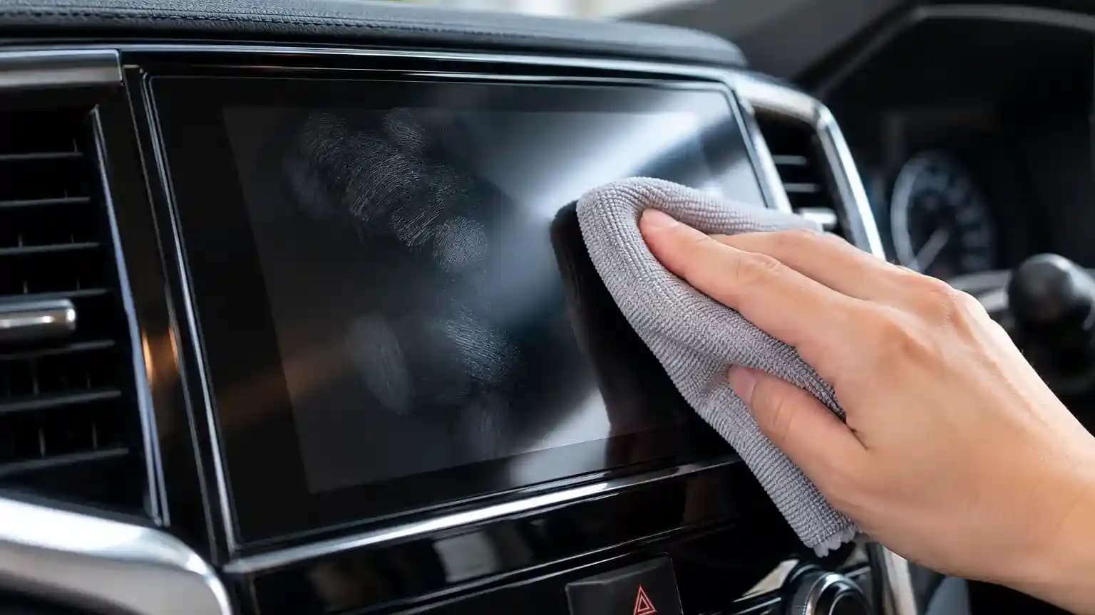 Cara membersihkan layar head unit dari sidik jari dengan microfiber